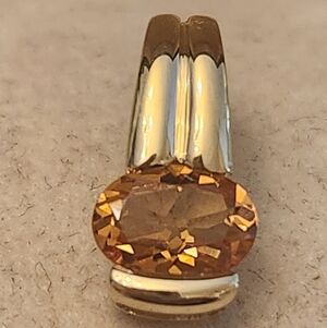 Elegant 14kt  Gold and Citrine  Pendant New